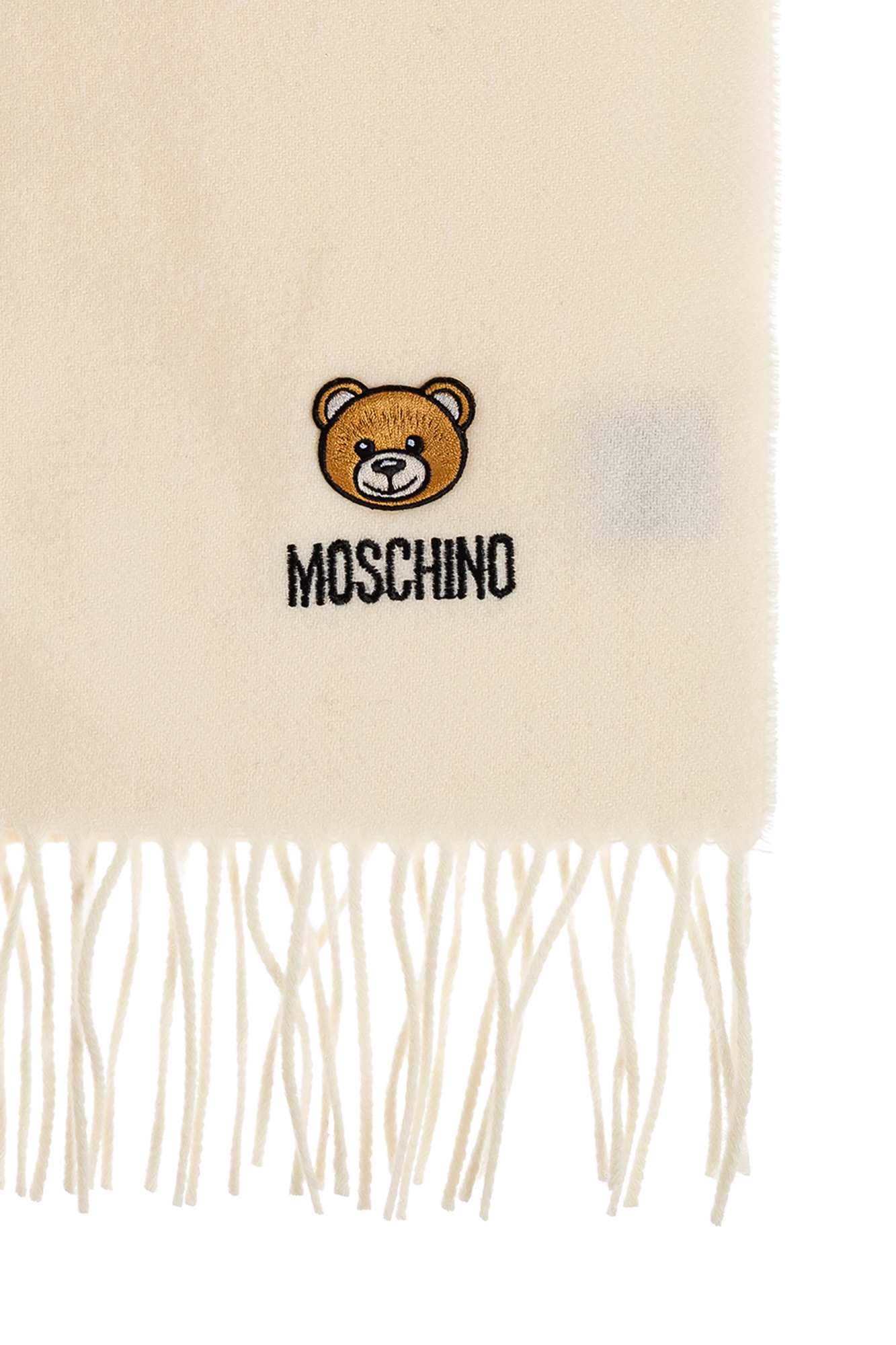 Cream Wool scarf with logo Moschino - Vitkac Canada